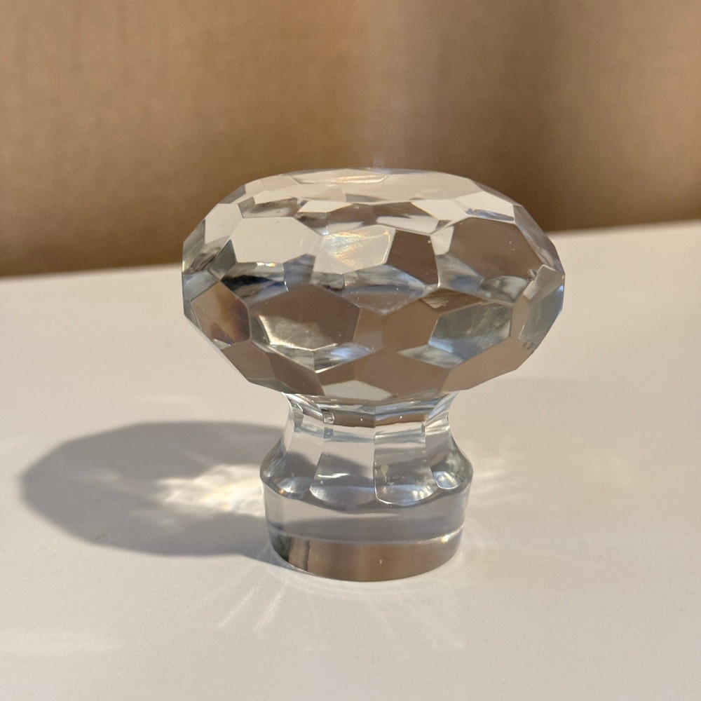 Vintage Faceted‎ Crystal Glass Decanter Stopper Clear Diamond Cut Replacement